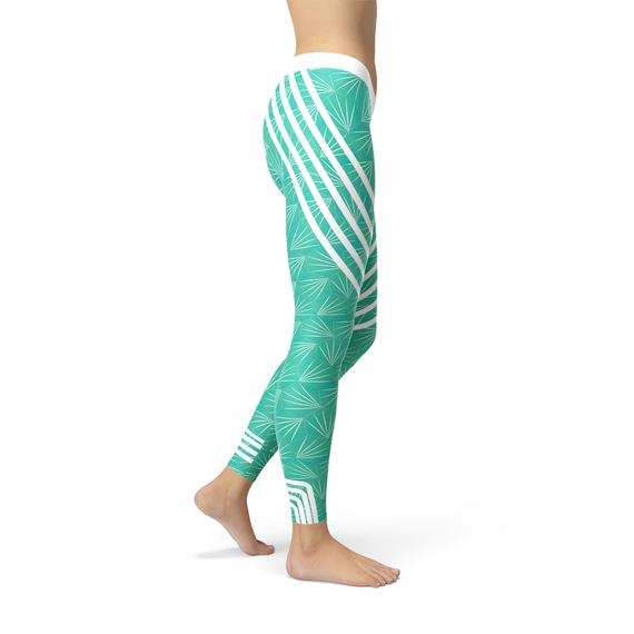 Womens Turquoise Sports Leggings