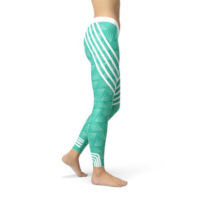 Womens Turquoise Sports Leggings
