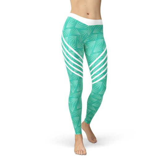 Womens Turquoise Sports Leggings