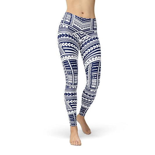 Womens Polynesian Maori Tattoo Leggings
